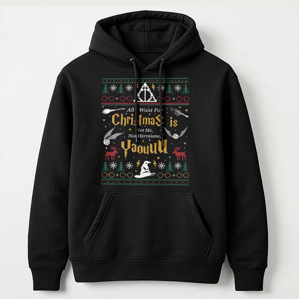 Wizard Christmas Hoodie | Magical Fantasy Ugly Sweater Design | Premium Cotton Blend Pullover | Festive Holiday Gift for Fant