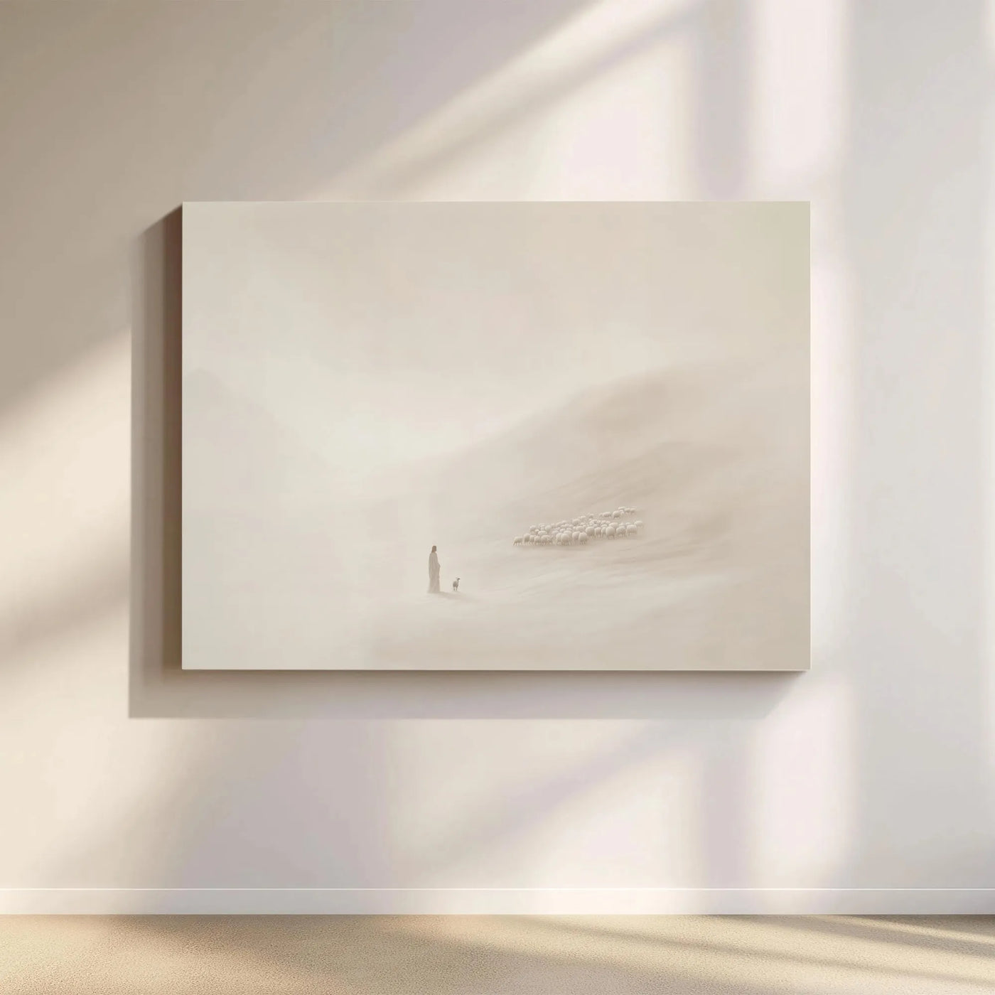 Jesus The Good Shepherd Canvas | Minimalist Christian Wall Art | Premium Gallery Wrap Print | Religious Home Decor Gift
