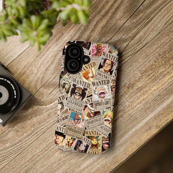 Anime Bounty Poster Phone Case | One Piece Wanted Characters Design | Premium Dual-Layer Protection | Durable Gift for Fans