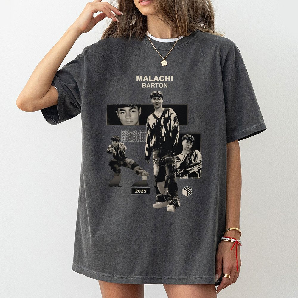 Malachi Barton Graphic T-Shirt | Collage Photo 2025 Tour Design | 100% Cotton Premium Quality | Fan Merch Gift for Teens and 