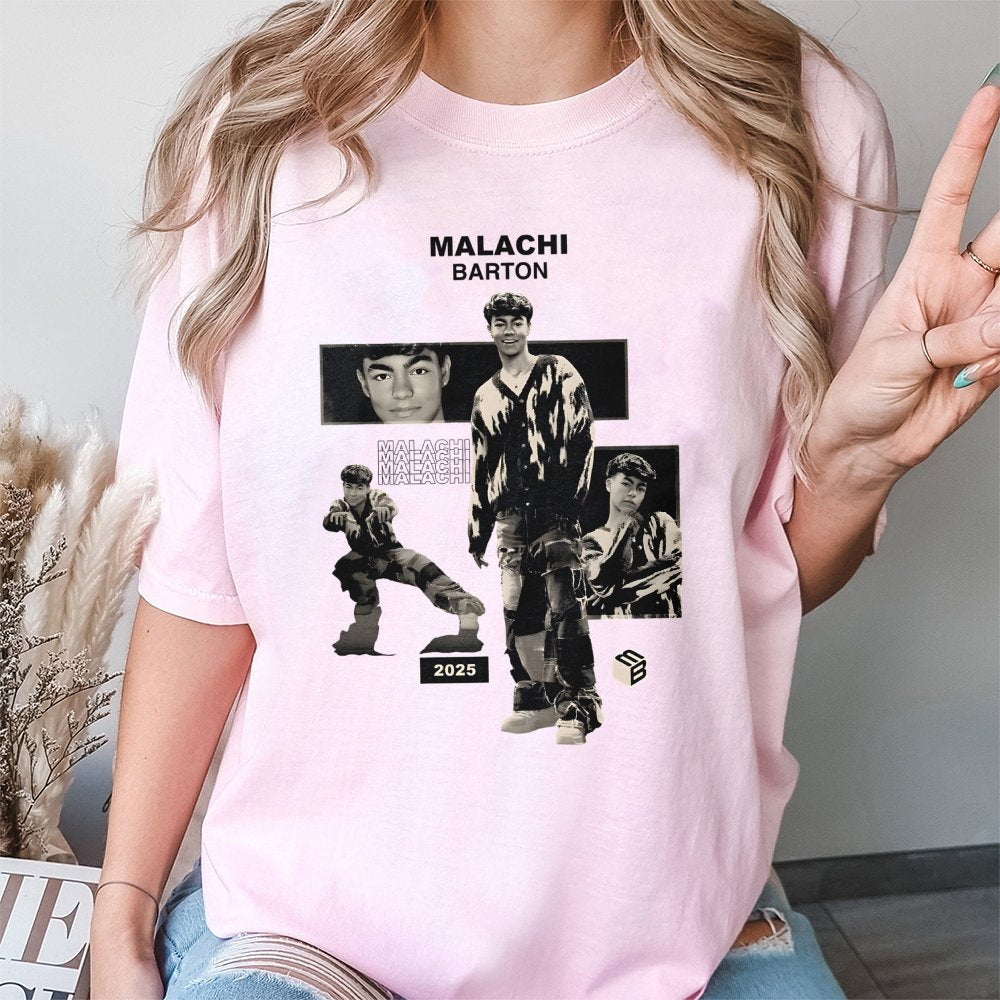 Malachi Barton Graphic T-Shirt | Collage Photo 2025 Tour Design | 100% Cotton Premium Quality | Fan Merch Gift for Teens and 