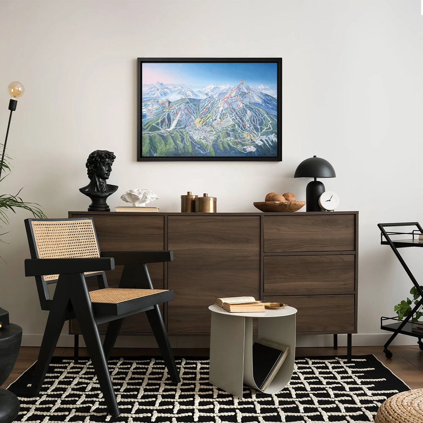 Big Sky Montana Ski Resort Map | Lone Mountain Trail Guide Wall Art | Premium Gallery Wrapped Canvas | Gift for Skiers and Mo