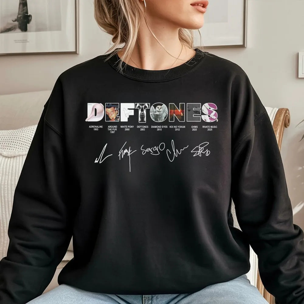 Deftones Band Sweatshirt | Discography Album Art Graphic | Premium Cotton Blend | Unisex Alt Metal Rock Music Fan Gift