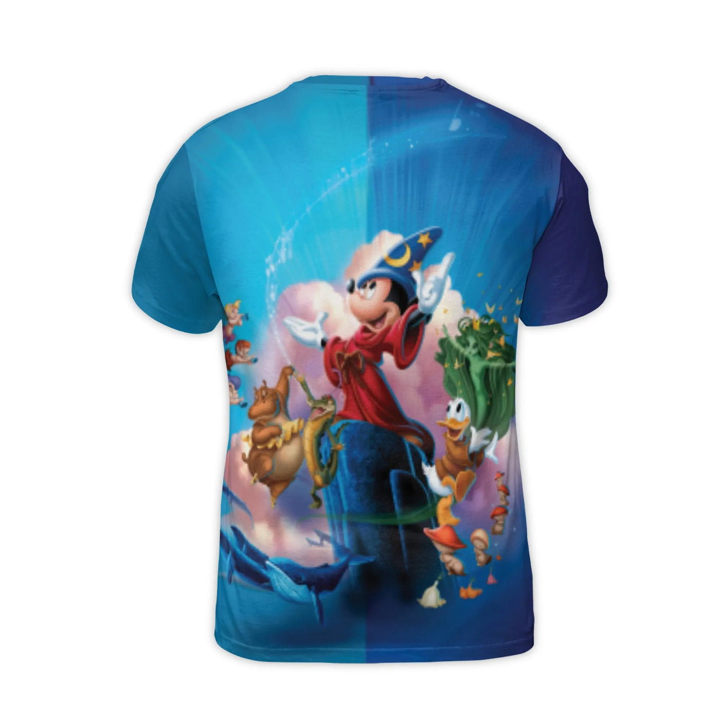 Sorcerer Mickey Mouse 3D Graphic T-Shirt | All-Over Print Fantasia Scene | Premium Polyester Jersey | Birthday Gift For Disne