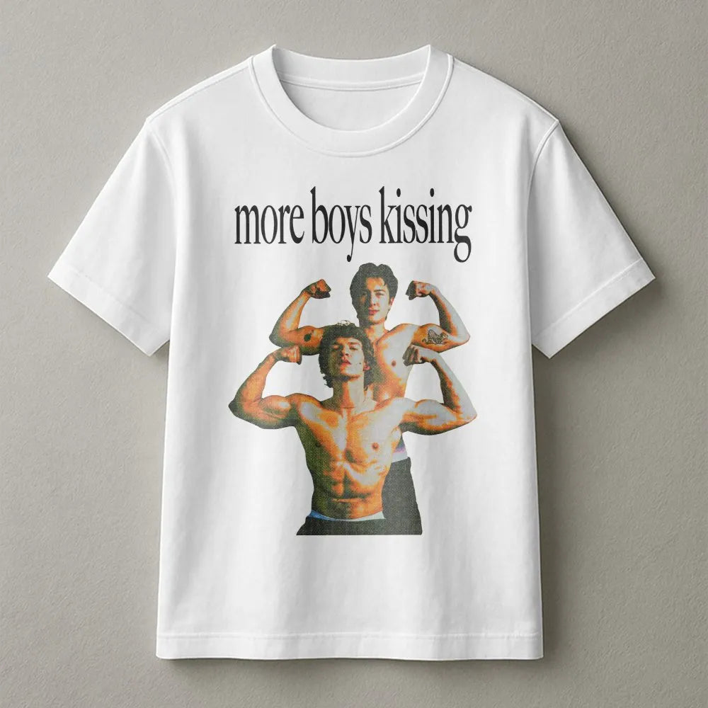 More Boys Kissing T-Shirt | 90s Bootleg Graphic Tee | Premium Cotton Unisex Shirt | Aesthetic Booktok Fan Gift for Readers