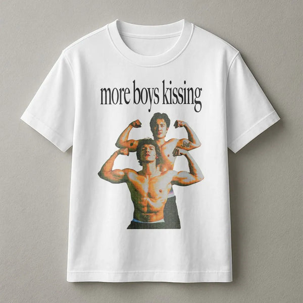 More Boys Kissing T-Shirt | 90s Bootleg Graphic Tee | Premium Cotton Unisex Shirt | Aesthetic Booktok Fan Gift for Readers