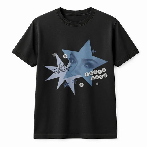 Freya Skye Graphic T-Shirt | Silent Treatment Star Design | 100% Cotton Premium Quality | Trendy Music Fan Gift for Women & M