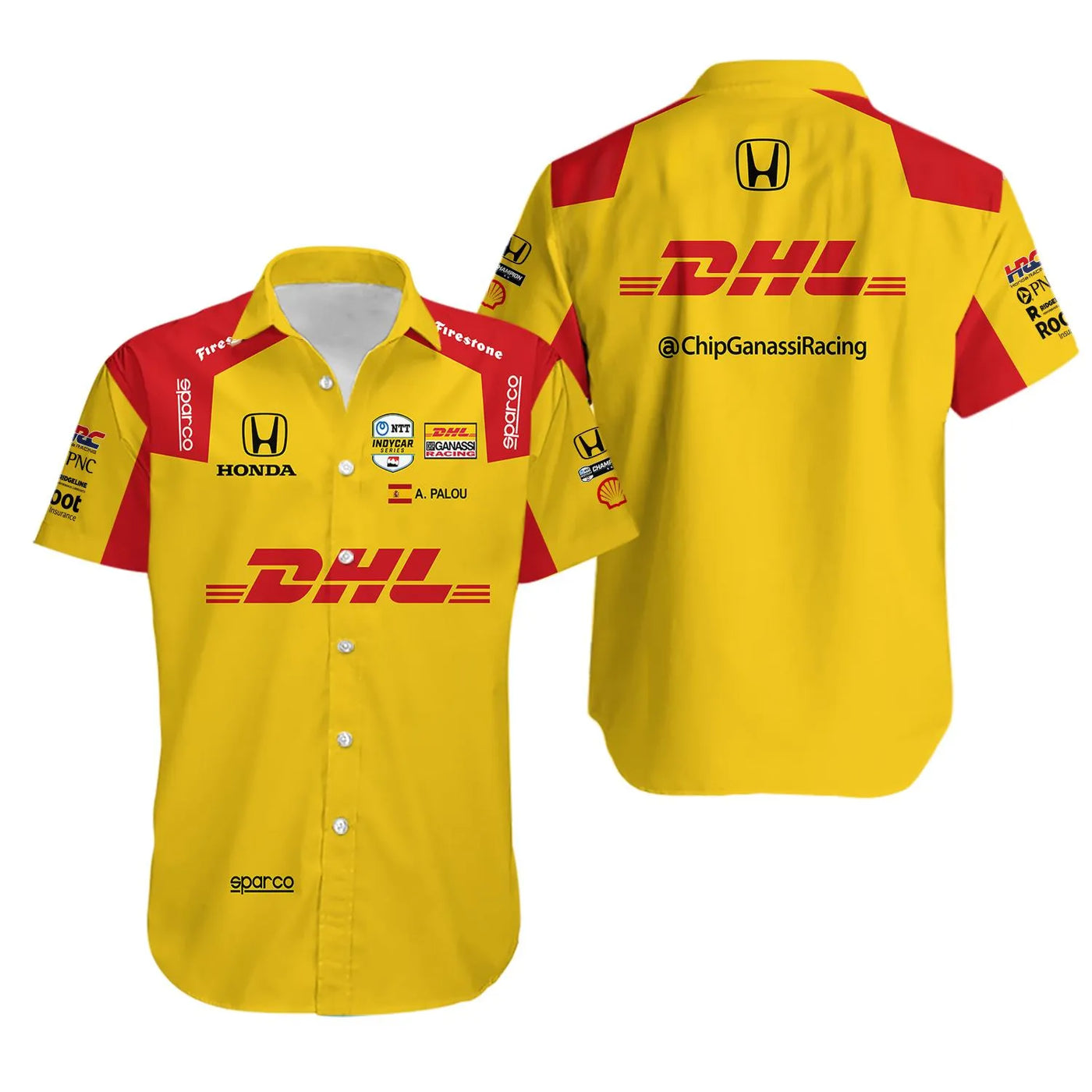 Alex Palou Racing Button Down Shirt | Official IndyCar Team Graphic | Premium Lightweight Fabric | Motorsport Fan Gift
