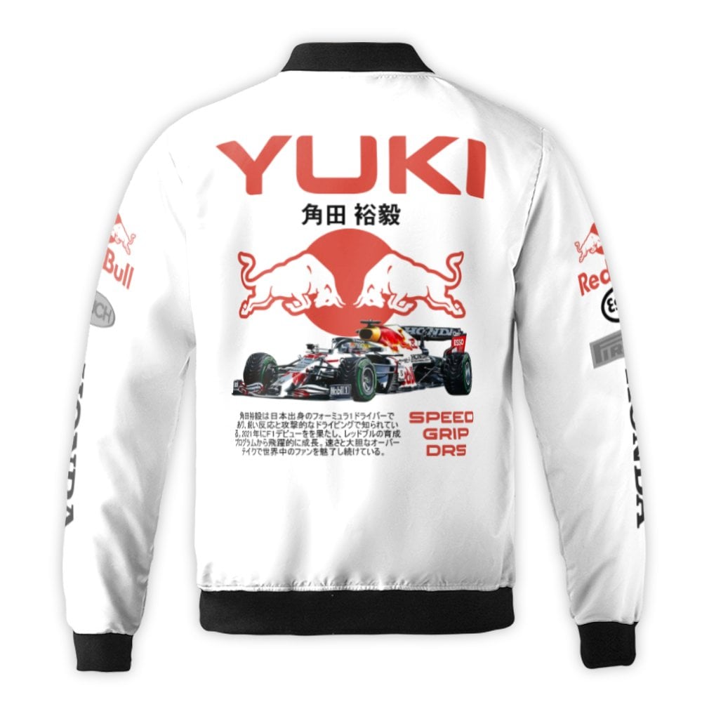 Yuki Tsunoda F1 Bomber Jacket | Red Bull Honda Motorsport Racing Apparel | Durable Nylon Streetwear | Gift For Formula 1 Raci