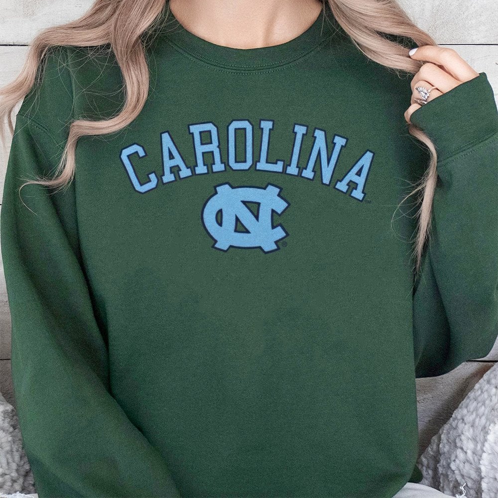 North Carolina Tar Heels Sweatshirt | Classic UNC Logo Graphic Crewneck | Soft Cotton Blend Apparel | College Sports Fan Gift