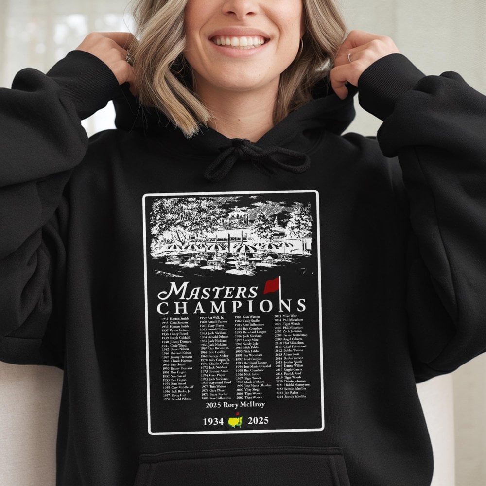 Golf Champions Hoodie | Historical Masters Winner List Graphic | Premium Cotton Blend | Gift for Golf Lovers & Tournament Fan
