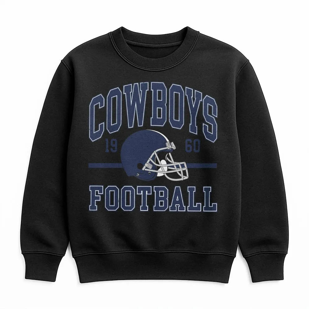 Cowboys Football Sweatshirt | Retro 1960 Varsity Graphic Print | Premium Cotton Blend | Gift for Dallas NFL Fans & Sports Ent