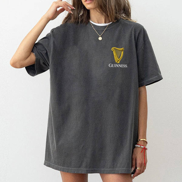 Guinness Harp Logo T-Shirt | Minimalist Beer Brand Apparel | Premium 100% Cotton Tee | Gift for Beer Lovers and Stout Enthusi