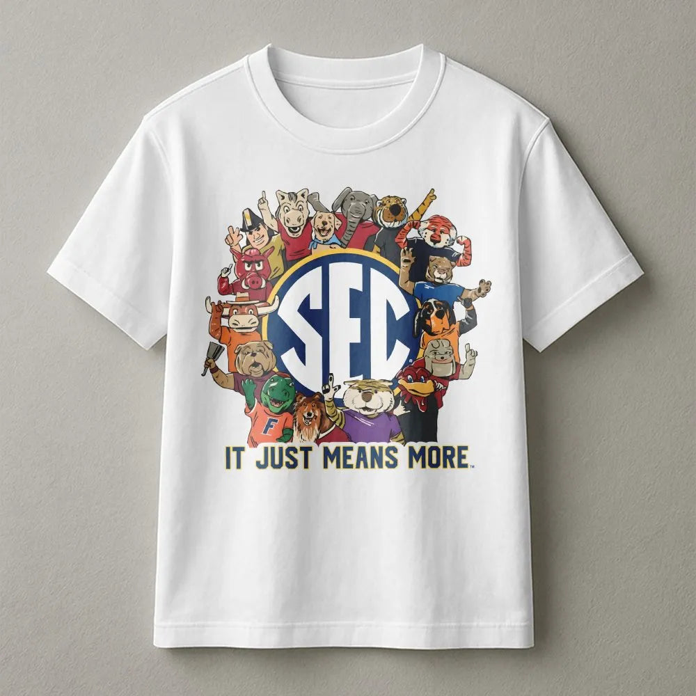SEC College Football T-Shirt | Mascot Graphic Print | 100% Soft Cotton | Game Day Spirit Gift For Men And Women