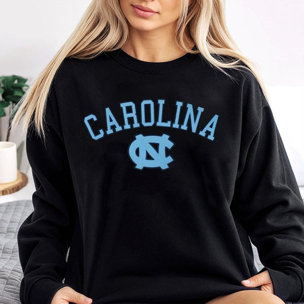 North Carolina Tar Heels Sweatshirt | Classic UNC Logo Graphic Crewneck | Soft Cotton Blend Apparel | College Sports Fan Gift