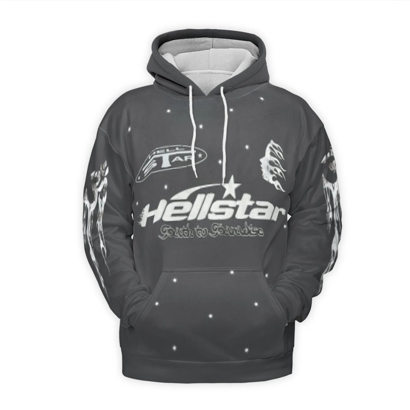 Streetwear Graphic Hoodie | Flaming Face Starry Night 3D Print | Premium Polyester Fleece | Unisex Urban Style Gift for Men a