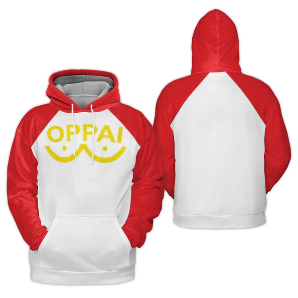 Oppai Anime 3D Hoodie | Saitama Inspired Graphic Sweatshirt | Premium Polyester Brushed Fleece | Unisex Casual Pullover Gift