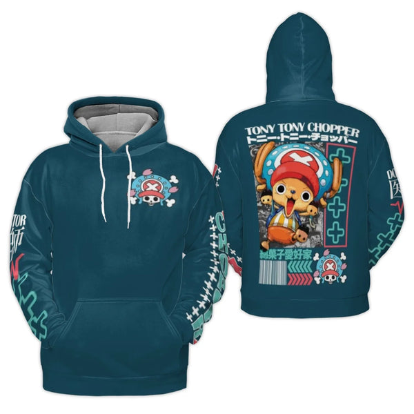 Tony Tony Chopper Anime Hoodie | One Piece Graphic Streetwear | Premium Polyester Brushed Fleece | Gift for Manga Lovers Unis