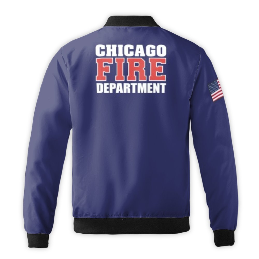 Chicago Fire Department Bomber Jacket | Maltese Cross First Responder Emblem | Durable Nylon Outerwear | Gift for Firefighter