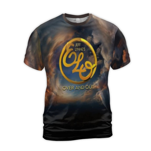 Jeff Lynne's ELO 3D T-Shirt | The Over And Out Tour Graphic Tee | Premium Polyester Jersey | Concert Fan Gift Apparel