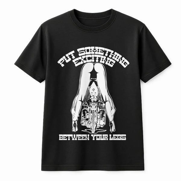 Biker Motorcycle T-Shirt | Funny Adult Humor Graphic Tee | Premium 100% Cotton Biker Gift | Retro Chopper Rider Apparel For M