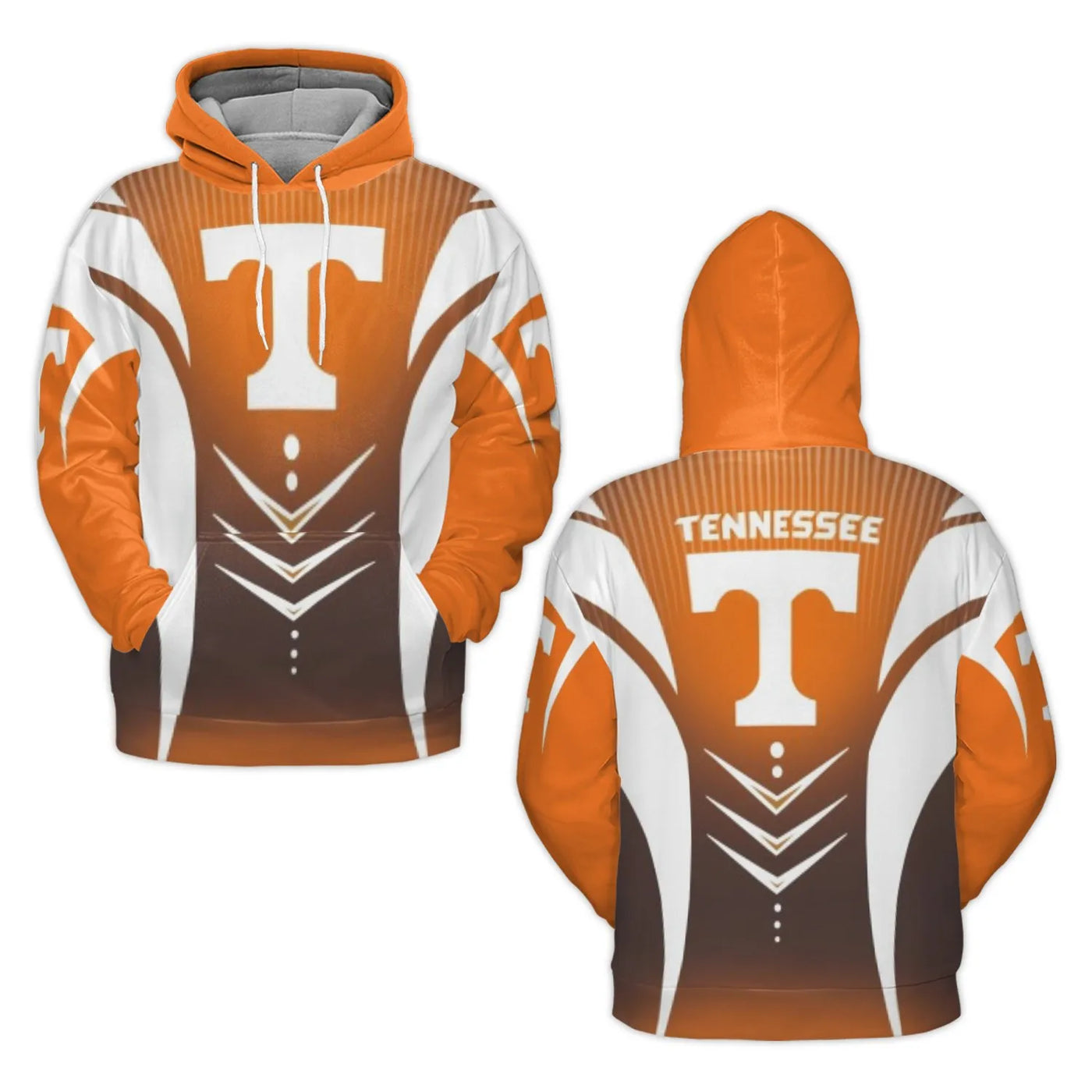 Tennessee Volunteers 3D Hoodie | All-Over Print Graphic Pullover | Premium Polyester Brushed Fleece | Unisex Fan Apparel Gift