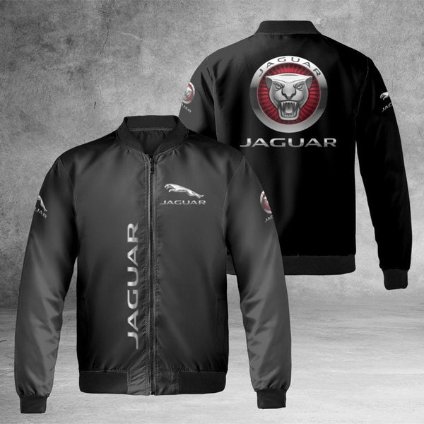 Jaguar Automotive Bomber Jacket | Premium Logo Design Windproof Outerwear | Durable Nylon Shell | Luxury Car Enthusiast Gift 