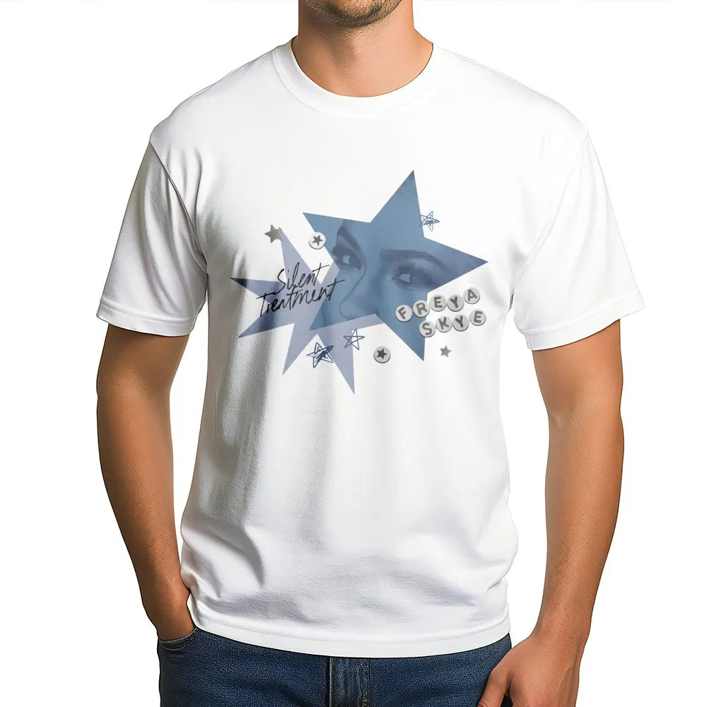 Freya Skye Graphic T-Shirt | Silent Treatment Star Design | 100% Cotton Premium Quality | Trendy Music Fan Gift for Women & M