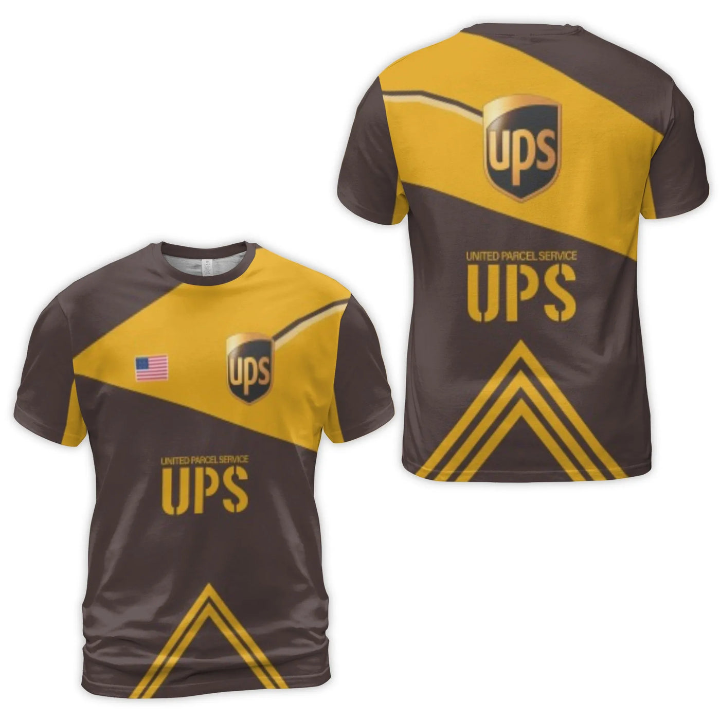 United Parcel Service T-Shirt | 3D All-Over Print Logo Graphic Tee | Premium Polyester Jersey | Comfortable Gift for Delivery