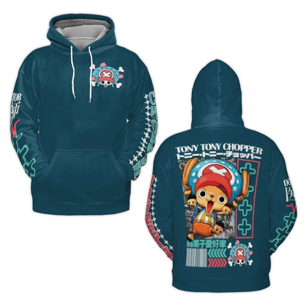 Tony Tony Chopper Anime Hoodie | One Piece Graphic Streetwear | Premium Polyester Brushed Fleece | Gift for Manga Lovers Unis