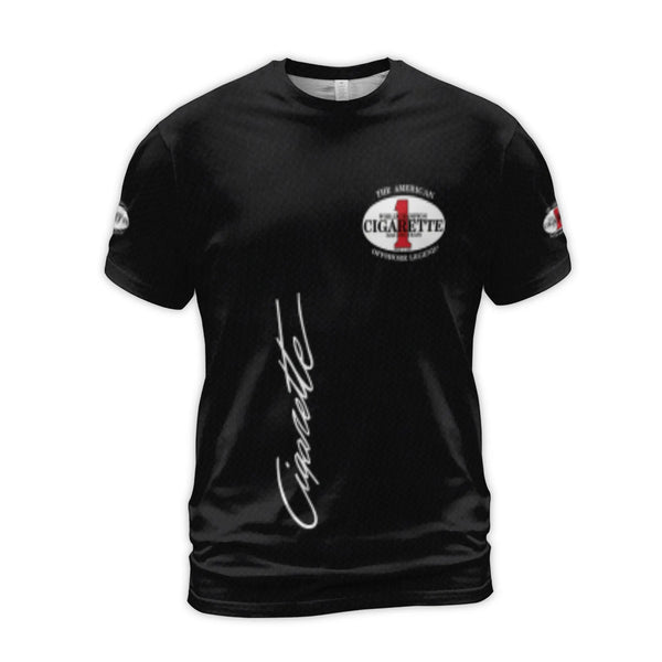 Cigarette Racing Team T-Shirt | American Offshore Legend #1 Logo | Premium Polyester Jersey 3D Print | Motorsport Apparel Gif