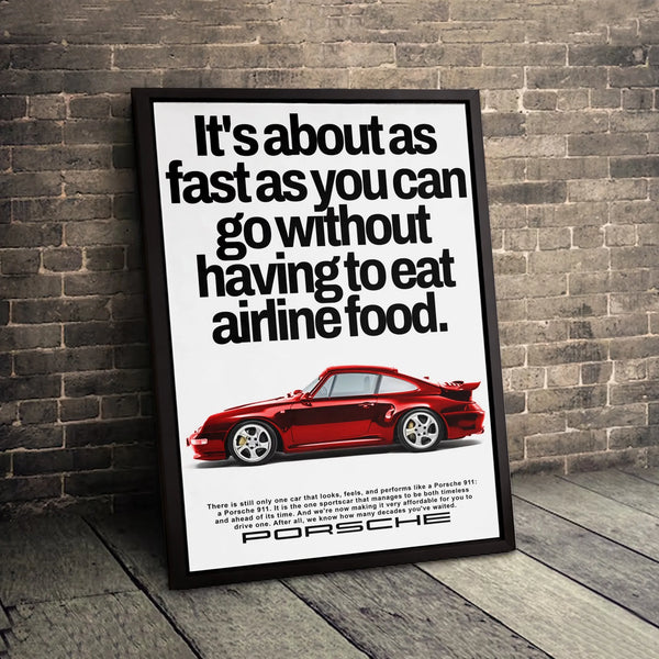 Porsche 911 Wall Art | Vintage Car Advertisement Print | Premium Gallery Wrapped Canvas | Automotive Decor for Garage or Offi