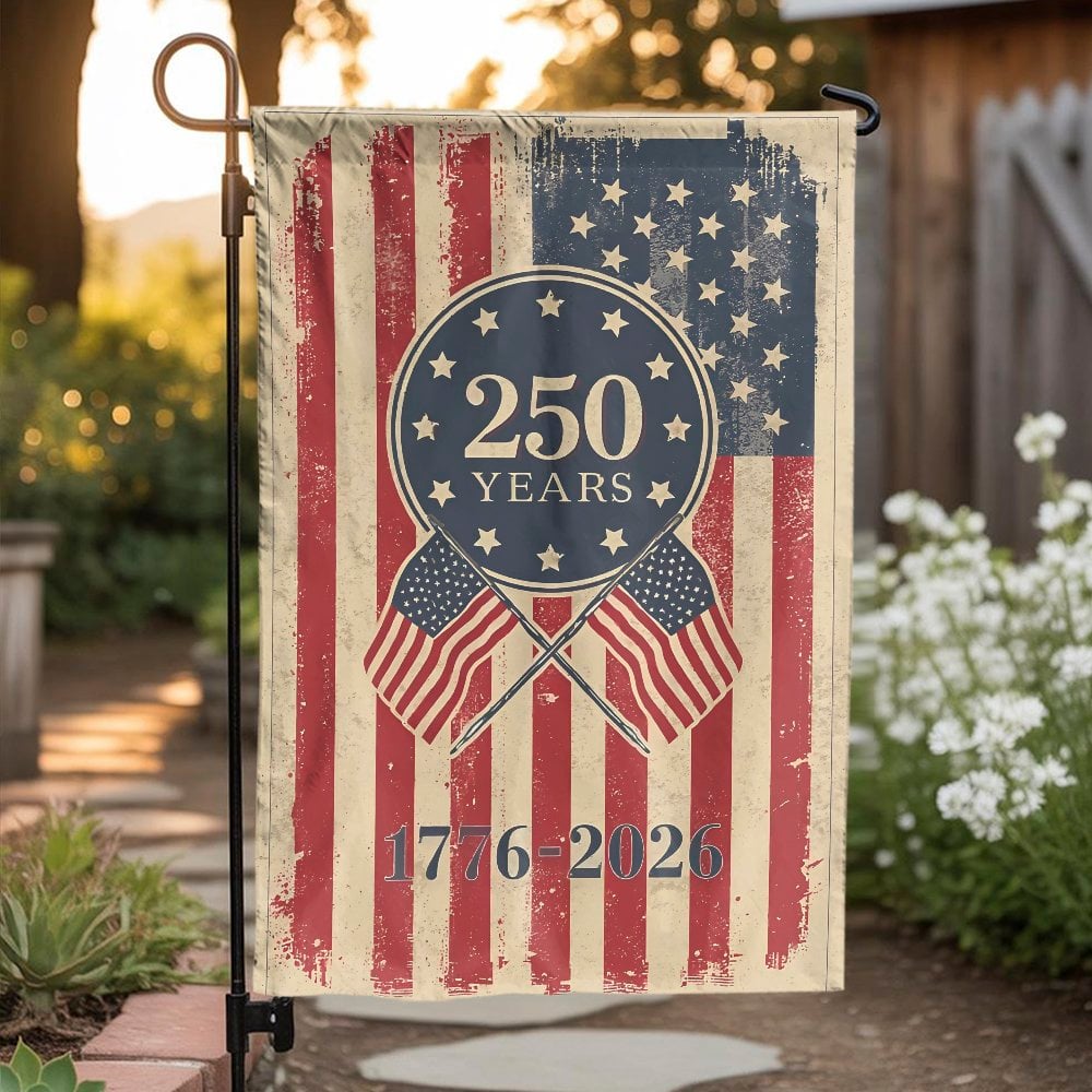 USA 250th Anniversary Garden Flag | Patriotic 1776-2026 Semiquincentennial | Weather-Resistant Polyester | Historic Celebrati