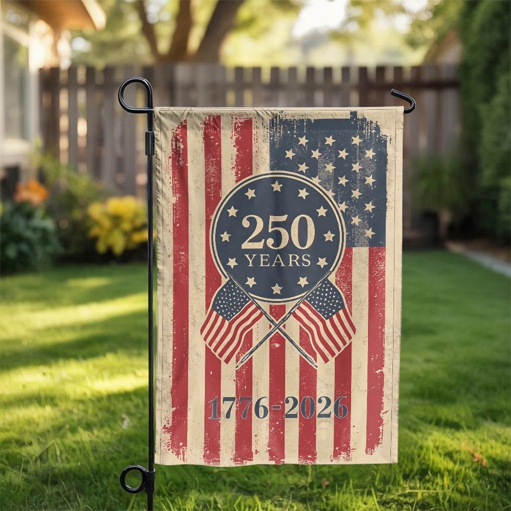 USA 250th Anniversary Garden Flag | Patriotic 1776-2026 Semiquincentennial | Weather-Resistant Polyester | Historic Celebrati