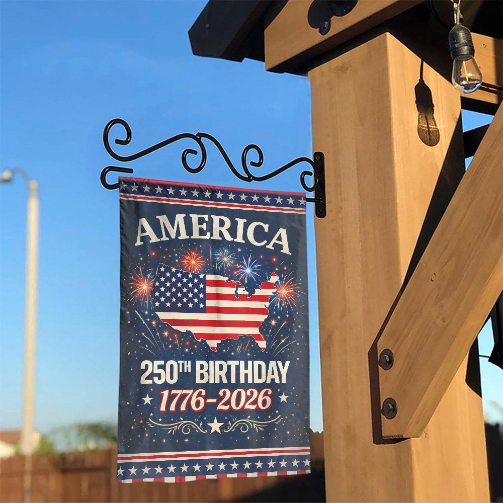 America 250th Birthday Garden Flag | 1776-2026 Patriotic Yard Banner | Weather-Resistant Polyester Decor | Commemorative USA 