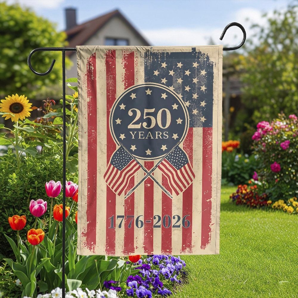 USA 250th Anniversary Garden Flag | Patriotic 1776-2026 Semiquincentennial | Weather-Resistant Polyester | Historic Celebrati