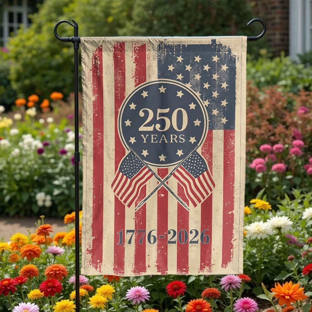 USA 250th Anniversary Garden Flag | Patriotic 1776-2026 Semiquincentennial | Weather-Resistant Polyester | Historic Celebrati